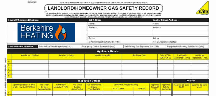 gas safety checks Berkshire